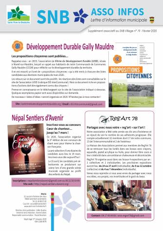 SNB Asso infos n° 19 - Février 2020